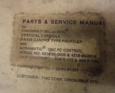 Used CINCINNATI MILACRON Bridge Type Gantry Mill Gantry Machining Centers (incld. Bridge & Double Column) Illinois US | Asset Exchange Corporation #1251402