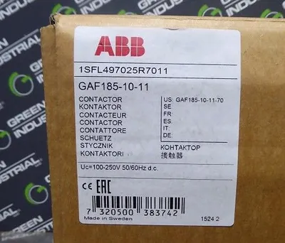 ABB GAF185-10 3 Pole Contactor 1SFL497025R7011 Broken Fin See Pictures Used