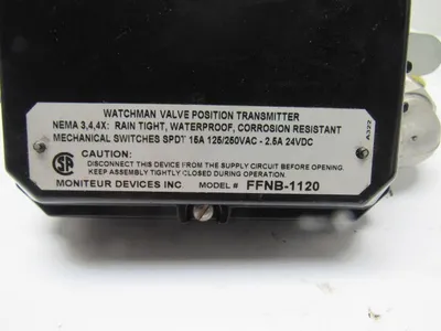 Moniteur Devices FFNB-1120 Watchman Pneumatic Valve Position Transmitter 1/2"NPT