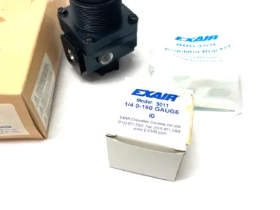 USED EXAIR PRESSURE REGULATOR 1/4" NPT W/ GAUGE & BRACKET