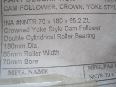 INA NNTR70X180X85 2ZL – YOKE TYPE ROLLER BEARING INA NNTR70