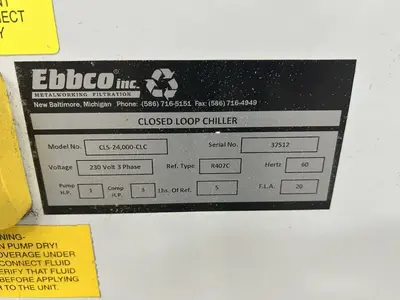 Used EBBCO CLS-24,000-CLC Chillers Georgia US | The Equipment Hub #1148015