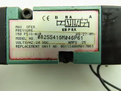 Numatics 082SS415M046P61 Double Acting Solenoid Valve Base 225-369B 24VDC