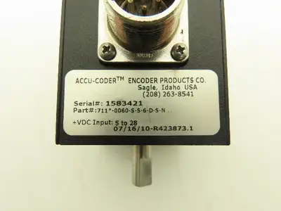 Encoder Products Co. Accu-Coder Rotary Encoder 3/8" Dual Output Shaft 24VDC