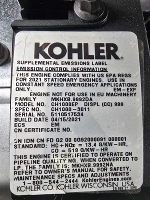 USED KOHLER 20RESC