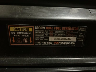 Used WEN DF8000X Portable Generators Michigan US | Miedema Asset Management Group #1342067