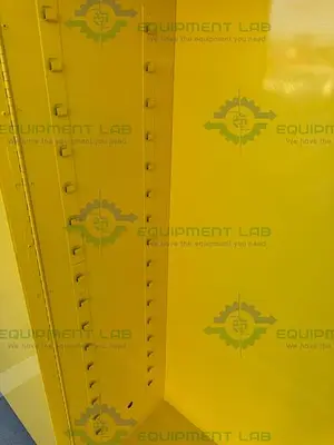 USED JUSTRITE 45 GALLON FLAMMABLE LIQUID STORAGE CABINET W/ SOFT CLOSE DOORS, KEY