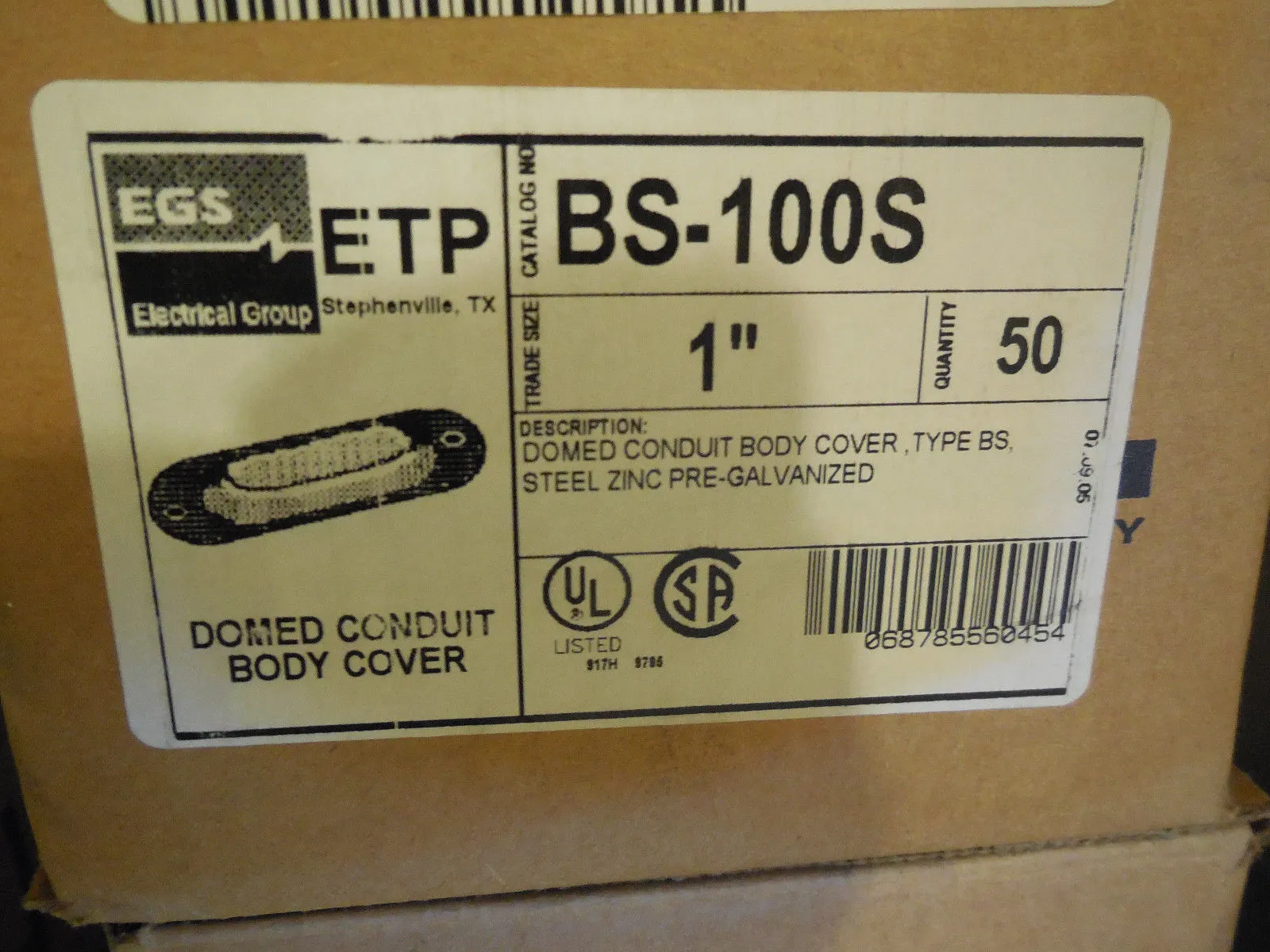 50 NEW EGS BS-100S CONDUIT BODY COVER BS100S