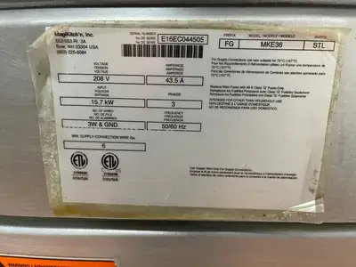 Used Magikitchn Used 36" MagiKitch'n MKE-36-STL Electric Griddle with Thermostatic Controls 208V, 3 Ph - FG5 Commercial Flat Top Griddles Illinois US | Falcon Restaurant Supply #1374873