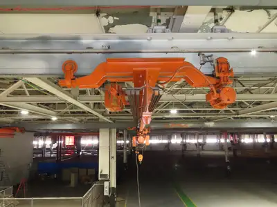 Cleveland Tramrail P&H 1/2 Ton Single Girder Underhung Bridge Crane 45' 10" Span