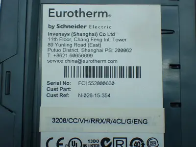 USED EUROTHERM 3208/CC/VH/RRX/R/4CL/G/ENG