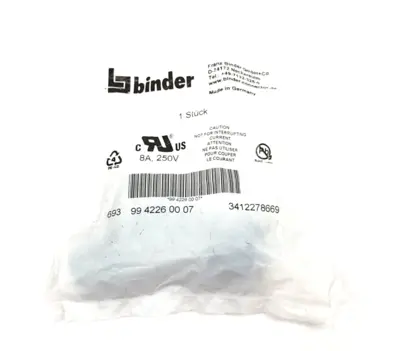New | in-Stock BINDER Round Female Cable Connector 7-Pin 6+PE, 6.0-9.0mm Disconnects Michigan US | Maverick Industrial Sales #1390805