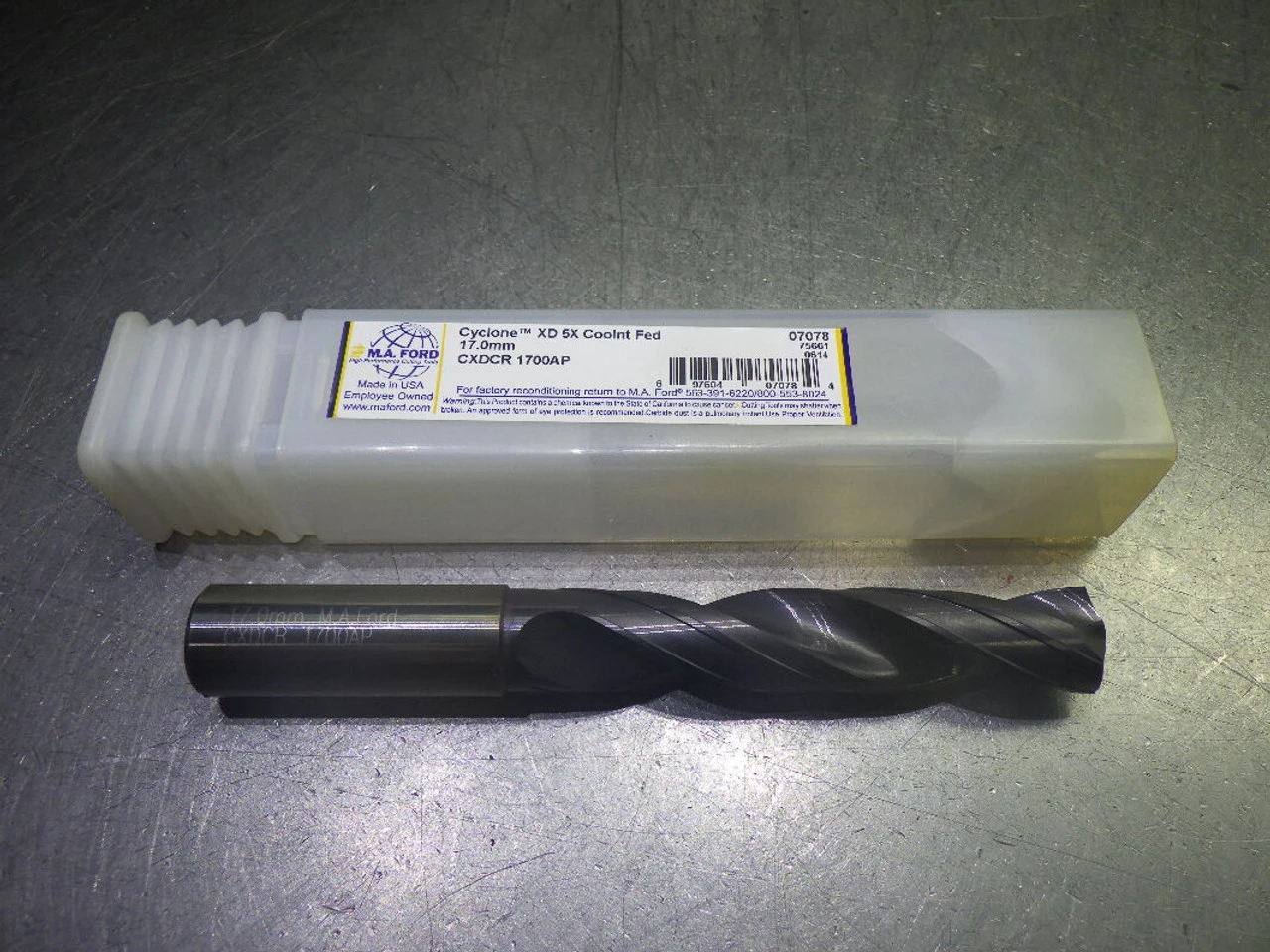 M.A. Ford Cyclone 17mm Coolant Thru Carbide Drill 5xd Drill CXDCR1700AP (LOC927A)