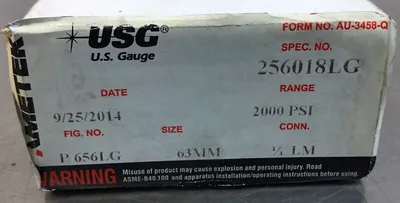 AMETEK 256018LG / P 656LG LIQUID FILLED GAUGE 2000 PSI 1/4 LM 63MM 6D