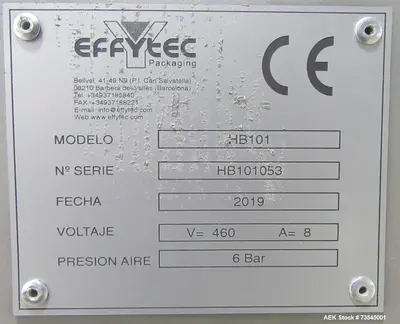 Used EFFYTEC HB 101 Horizontal Form Fill Seal | Aaron Equipment #419947