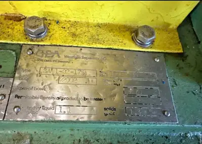 GEA Westfalia SA1-92-175 Disc Stack Centrifuge