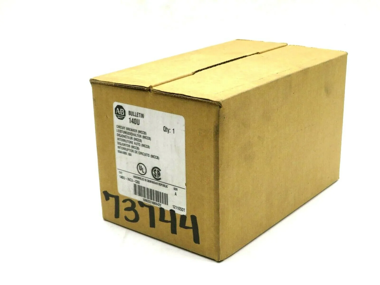 NEW ALLEN BRADLEY 140U-16C3-C60 CIRCUIT BREAKER 480V 60AMP SER A 140U16C3C60