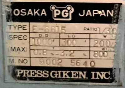 USED 1990 PRESS GIKEN E-6615