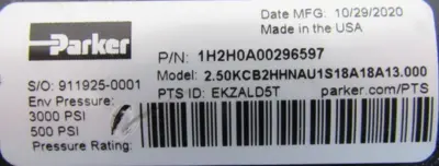 NEW PARKER 1H2H0A00296597 CYLINDER 2.50KCB2HHNAU1S18A18A13.000