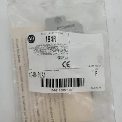 Used ALLEN-BRADLEY ALLEN-BRADLEY BULLETIN 194R 10/60A PADLOCK ACCESSORY 194R-PLA1 SER.B Disconnects | ND Industrial Surplus #1212167