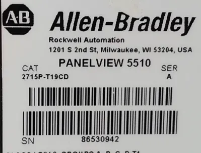 Allen-Bradley 2715P-T19CD Ser A Panelview 5510 Loc2E15