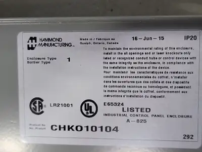 USED HAMMOND MANUFACTURING CHKO10104