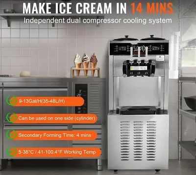 3 flavor soft serve machine