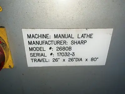 Used 2011 SHARP 2680B Engine Lathes Ohio US | HGR 24 #1413209