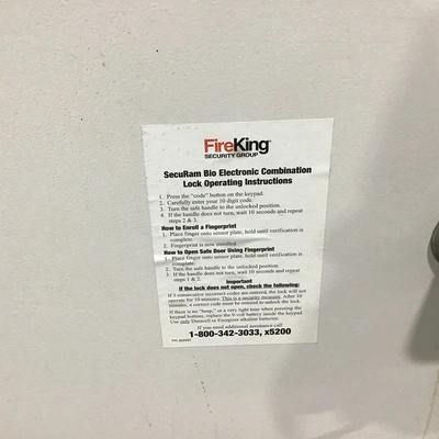 FireKing P02020012129 Narcotic Pharmacy Safe Double Doors