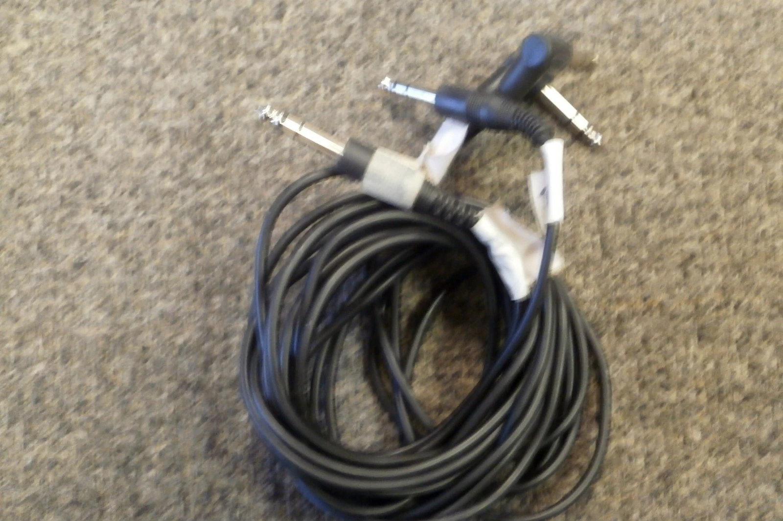 (Pair) 2 Channel Instrument Cable(1/4Strt-1/4 Angled) 10' END TO END