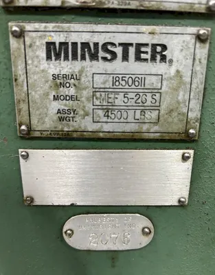 MINSTER MEF5-26S Feeders | Rygate LLC (5)