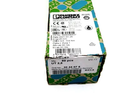 NEW 50 PCS PHOENIX CONTACT UT 2,5 TERMINAL BLOCK 30 44 07 6 UT25