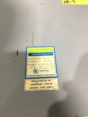Hevi-Duty HT5F9AS Control Transformer 9 kVA  3-Phase