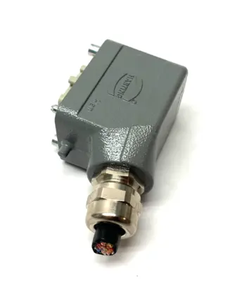 USED HARTING HAN B HOOD SIDE ENTRY LC 2PEGS M20 W/ 09330062701 INSERT