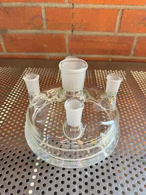 Used CHEMGLASS 10L REACTION VESSEL 5 NECK LID 200MM, 45/50 CENTER NECK 4-24/40 NECKS Glassware - Other California US | Equipment Lab #1411867