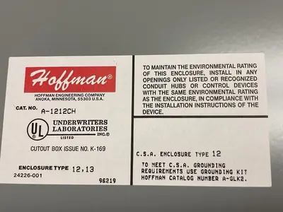 USED HOFFMAN A-1212CH