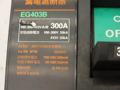 Fuji Electric EG403B Circuit Breaker 300A 3 Pole 100-200-415V