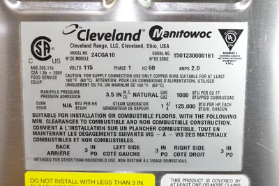 Used Cleveland 24CGA10.2 Steam Cooking Equipment Texas US | OBR Equipment #1065122