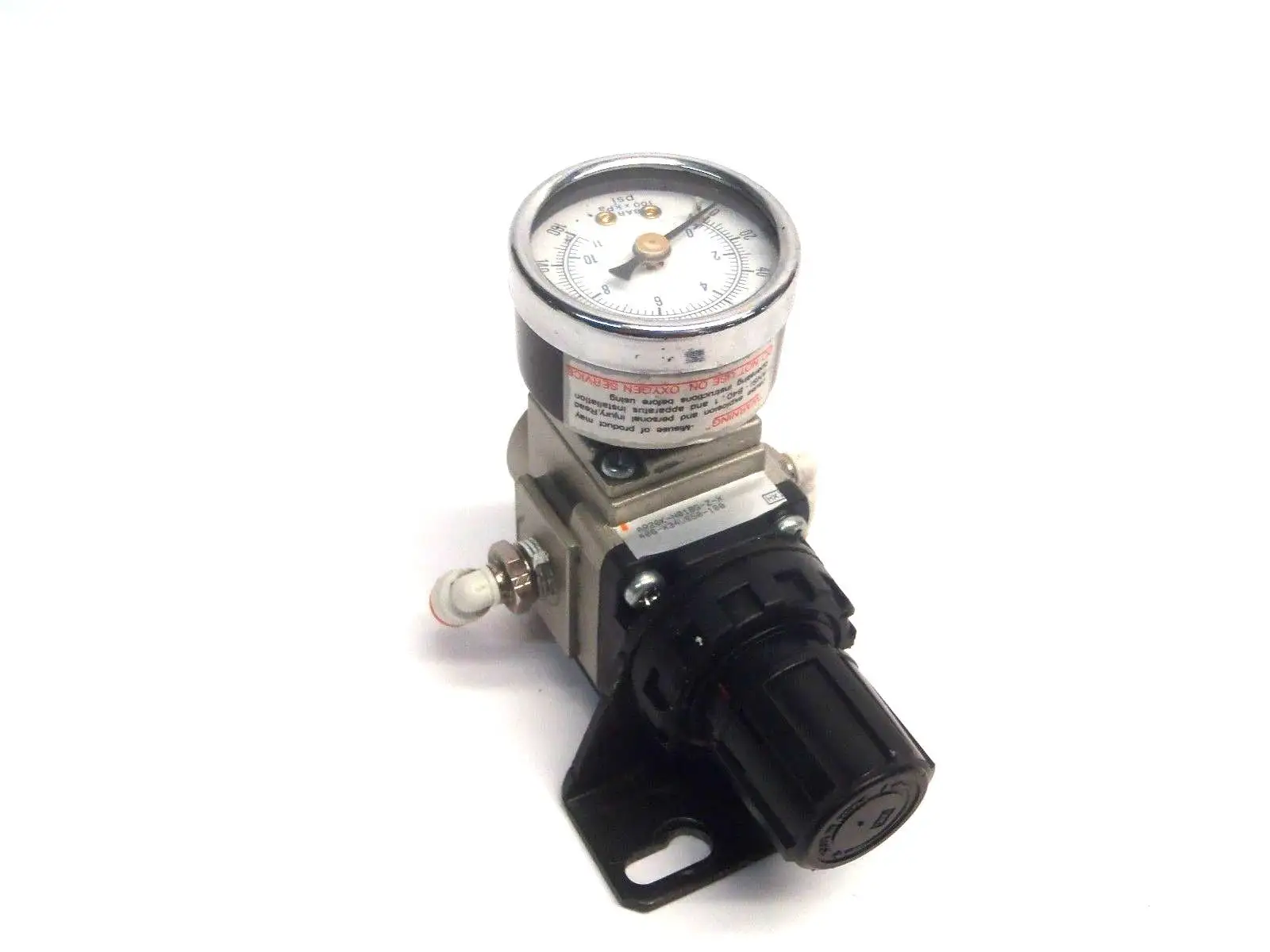 USED SMC PRESSURE REGULATOR W/ GAUGE & MOUNT