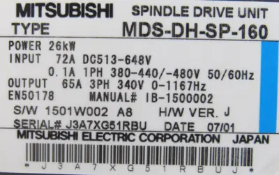 NEW MITSUBISHI MDS-DH-SP-160 SPINDLE DRIVE MDSDHSP160