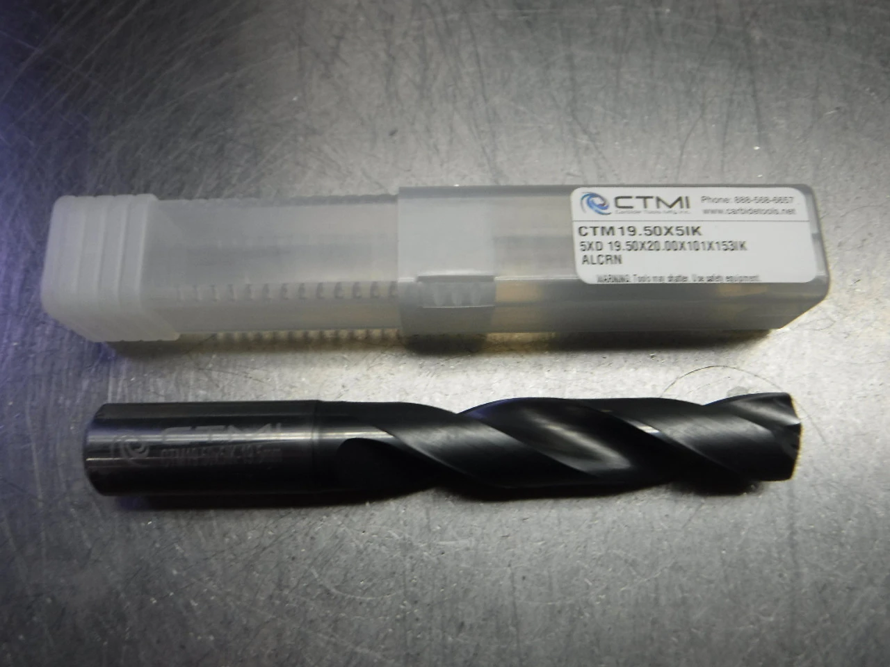 CTMI 19.50mm Coolant Thru Carbide Drill 5xd 19.50x20.00x101x153IK ALCRN (LOC3234)