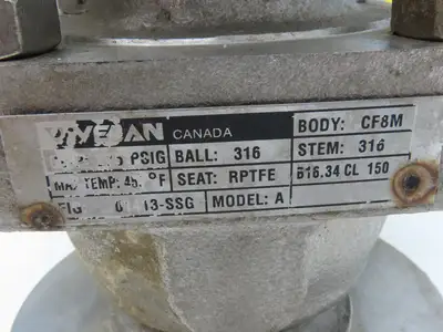 Velan 2"-150 Stainless Flanged Ball Valve w/Hytork 131 Pneumatic Actuator 120V