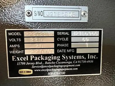 USED EXCEL PACKAGING SYSTEMS PP180844 AND PP2028MK