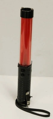 Bright LED Safety Traffic Baton Flashlight Stick With Self Whistle, Front Light & Magnetic Base. New In Box