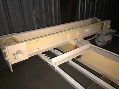1 Ton Bridge Crane, free standing, 30' long x 10' wide x 10' 6" under hook. approx.