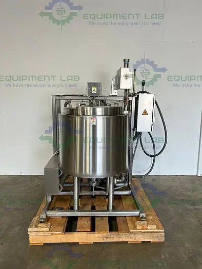 Used METAL FABRICATION 50 GALLON JACKETED MIXING TANK W/ SIDE SCRAPER, CONTROLLER Jacketed Tanks | Equipment Lab #486167