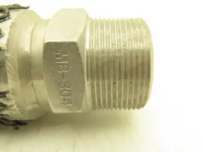 Hose Master MB-304 1-1/2"x 12" Braided Stainless Steel Flex Hose 1.5" NPT Male