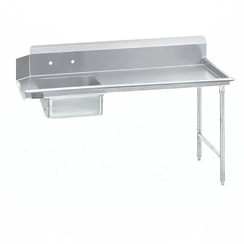 Advance Tabco DTS-S70-84R 83" R L Straight Soil Dishtable - 10 1/2" Backsplash, Stainless Legs, 16 ga Stainless