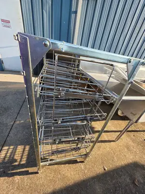 Used Falcon Restaurant Supply Used 41" 4 Tier Commercial Can Rack - SS336 Restaurant Equipment (Miscellaneous) Illinois US | Falcon Restaurant Supply #1375139