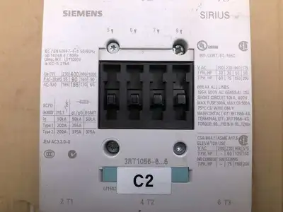 SIEMENS SIRIUS 3RT1056-6AF36 3 Pole Power Contactor AC-3 185 A, 90 kW / 400 V AC